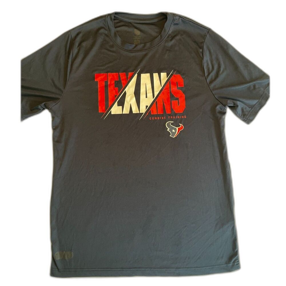 Men's Texans Combine Training Navy Blue T-Shirt Team Apparel Tee SIZE M